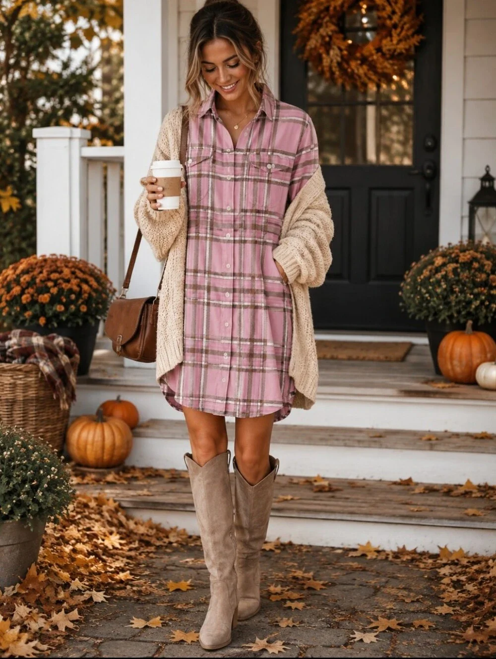 Outerknown Blanket Shirt Dress Pink Plaid Button Front Organic Cotton Shacket